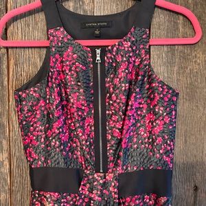 Cynthia Steffe Satin Pink Black Dress Size 0